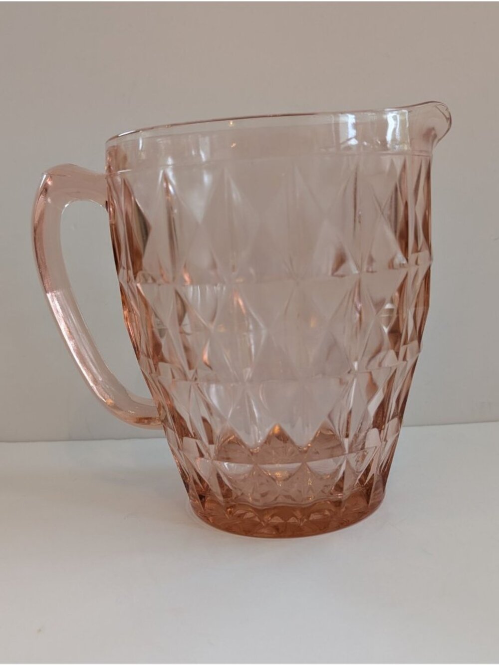Jeannette Glass Company Pitcher Windsor Diamond Pink Depression Glass 1930s-40s